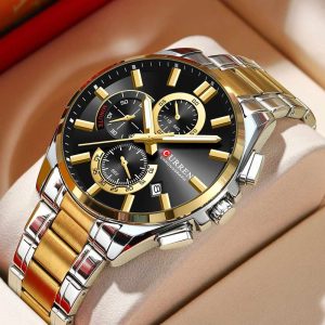 curren latest silver and gold color watch for men – cu8475g-a