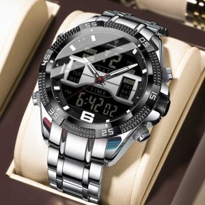 poedagar limited edition silver color watch for men – e103g-b