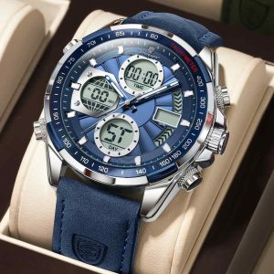 poedagar new fashion stylish blue color watch for men – e108g-b