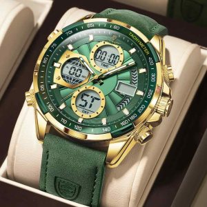 poedagar sports green color watch for men – e108g-f