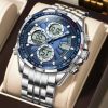 poedagar brand silver color watch for men – e108g-i
