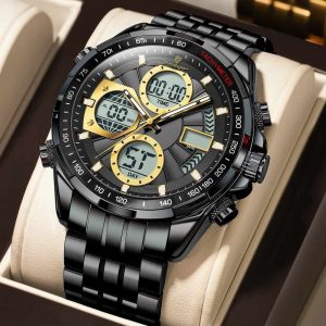 poedagar sport black color watch for men – e108g-k