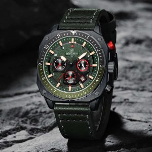 naviforce new vintage green color watch for men – nf8057-b