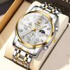 olevs sport silver and gold color watch for men – ol2858m-m8