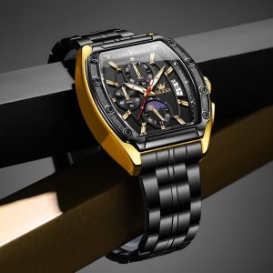 olevs costly black color watch for men – ol3661m-1