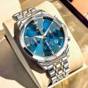 olevs fancy silver and gold color watch for men – ol3673m-4