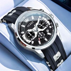 olevs military black color watch for men – ol3690m-2