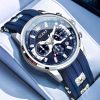 olevs premium blue color watch for men – ol3690m-3