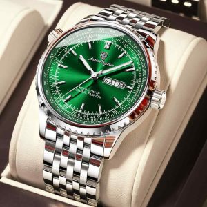 poedagar unique silver color watch for men – pd673g-b