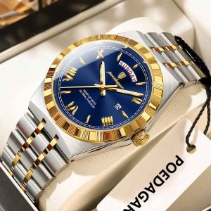 poedagar limited edition silver and gold color watch for men – pd675g-c