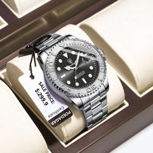 poedagar fancy stylish silver color watch for men – pd680g-a