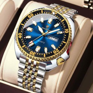 poedagar special unique silver and gold color watch for men – pd682g-f