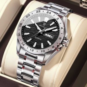 poedagar sport silver color watch for men – pd683g-b