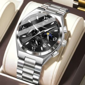 poedagar military silver color watch for men – pd688g-f
