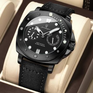 poedagar unique black color watch for men – pd690g-b