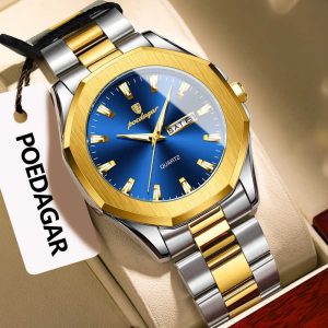 poedagar special silver and gold color watch for men – pd875g-a