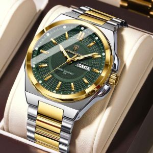 poedagar special unique silver and gold color watch for men – pd896g-d