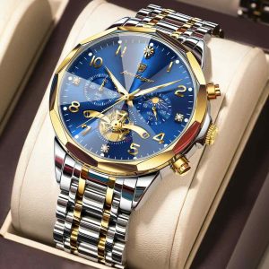 poedagar costly silver and gold color watch for men – pd939g-d