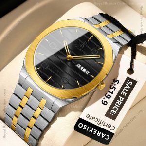 carekiso trending silver and gold color watch for men – ce104g-b