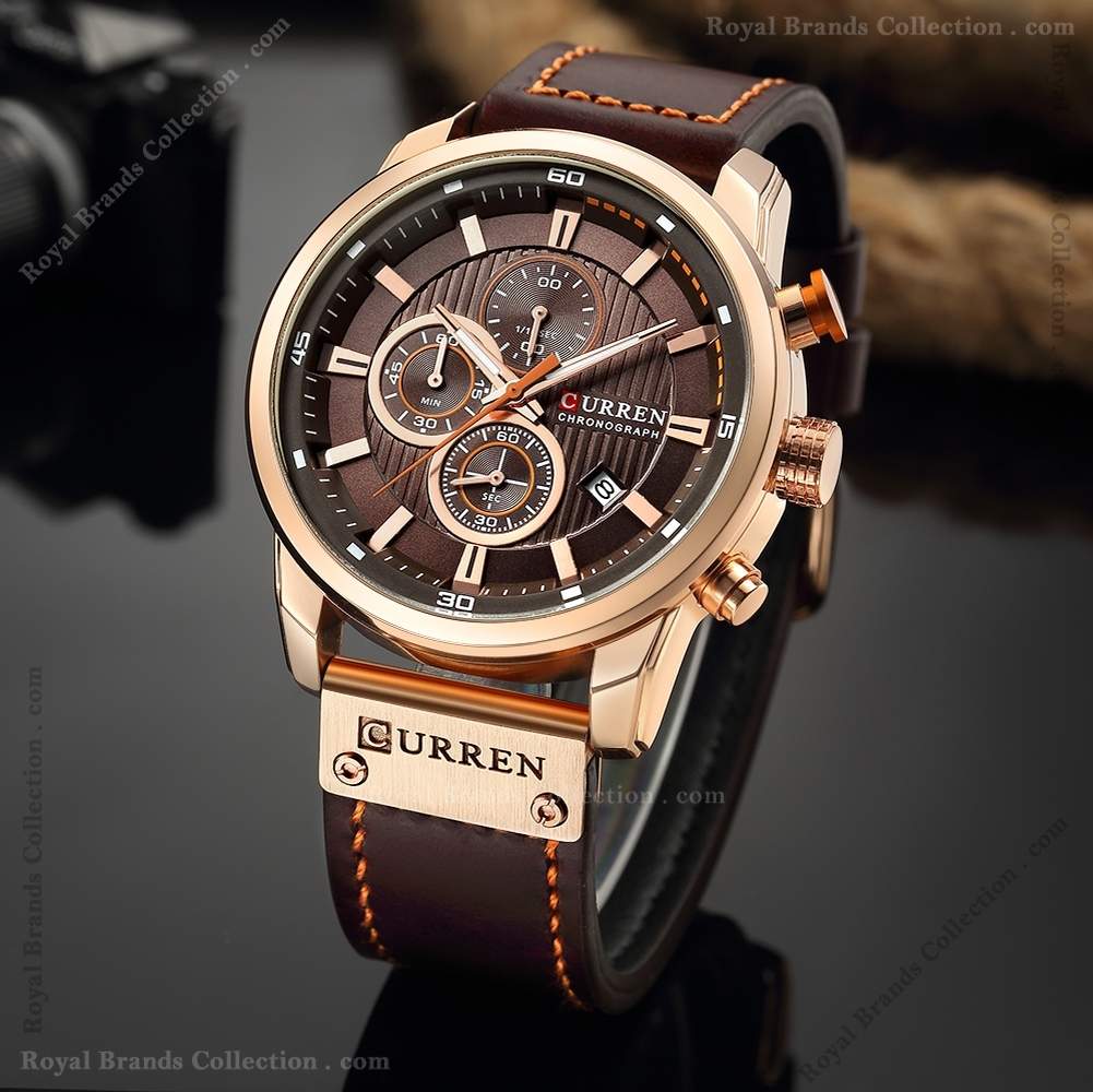 curren best brown color watch for men – cu8291g-a Curren Best Brown Color Watch For Men - CU8291G-A