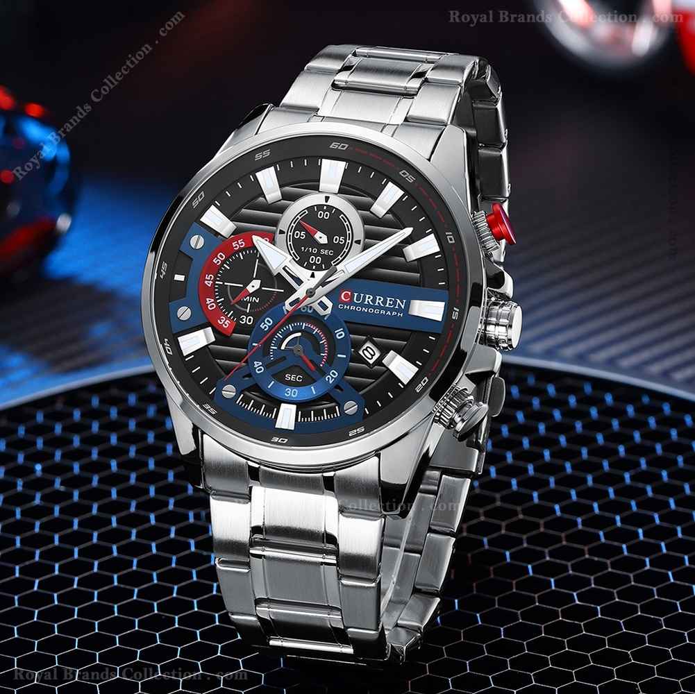 curren luxury silver color watch for men – cu8415g-a Curren Luxury Silver Color Watch For Men - CU8415G-A