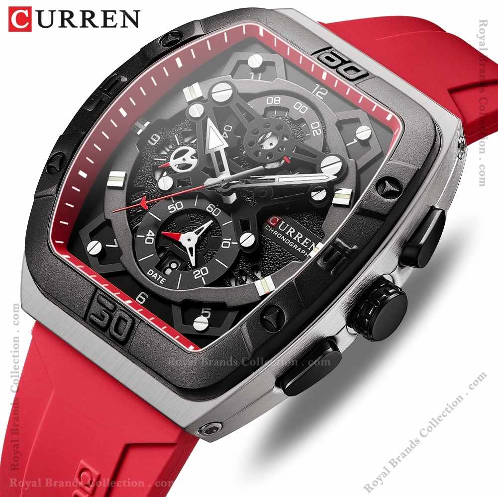 curren trending red color watch for men – cu8443g-c