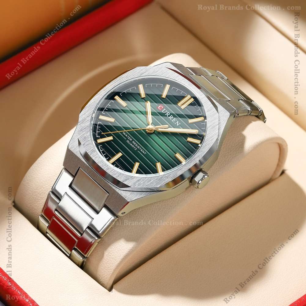 curren army silver color watch for men – cu8456g-b