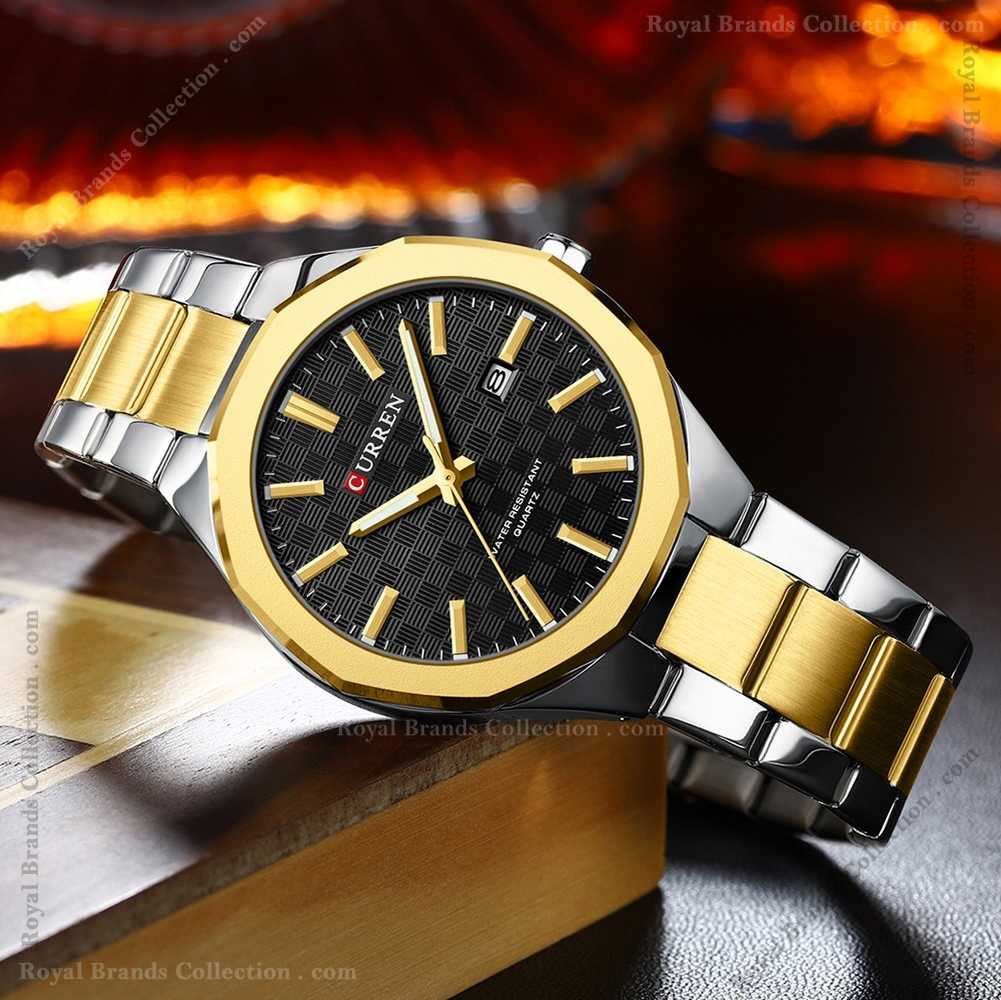 curren vintage silver and gold color watch for men – cu8477g-b