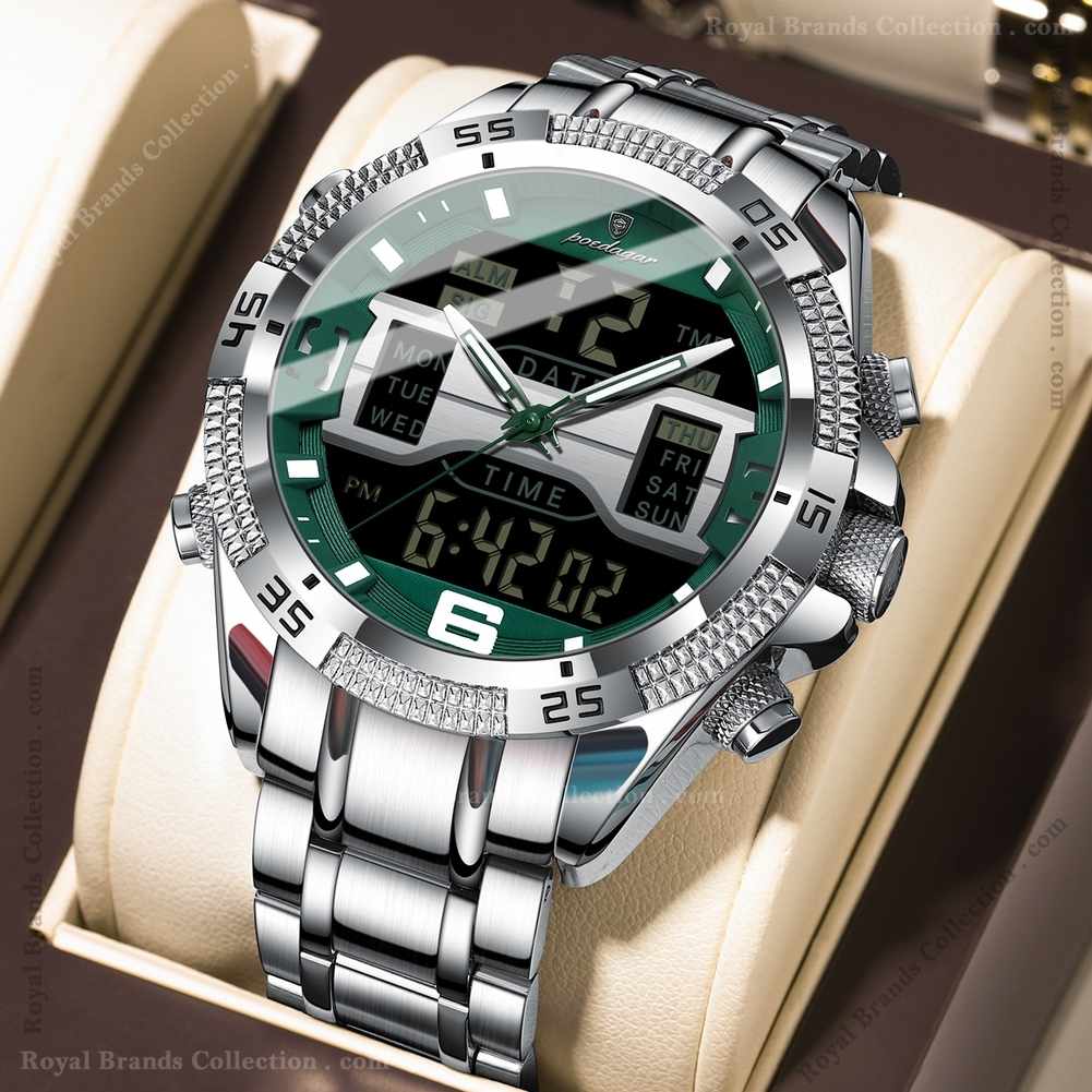 poedagar fancy silver color watch for men – e103g-a Poedagar Fancy Silver Color Watch For Men - E103G-A
