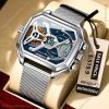 poedagar classic formal silver color watch for men – e106g-e