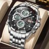 poedagar vintage silver color watch for men – e108g-j