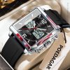 poedagar classic black color watch for men – e109g-c
