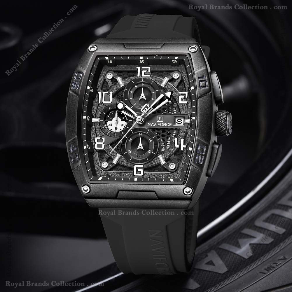 naviforce latest stylish black color watch for men – nf8052-a Naviforce Latest Stylish Black Color Watch For Men - NF8052-A