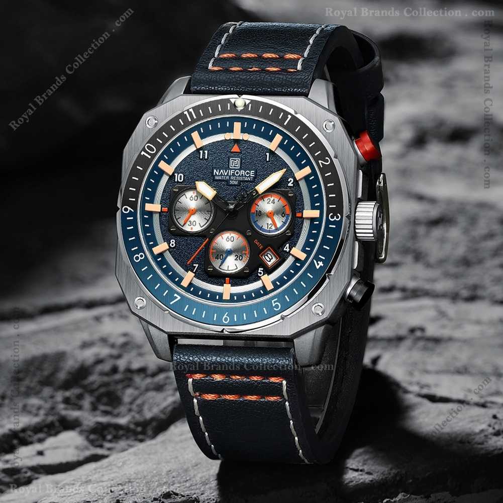naviforce new stylish blue color watch for men – nf8057-a Naviforce New Stylish Blue Color Watch For Men - NF8057-A