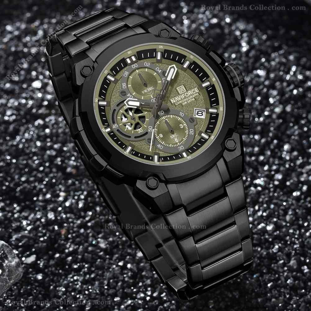 naviforce classic black color watch for men – nf8071-a Naviforce Classic Black Color Watch For Men - NF8071-A