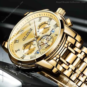 olevs classic gold color watch for men – ol2859m-3 olevs classic gold color watch for men – ol2859m-3