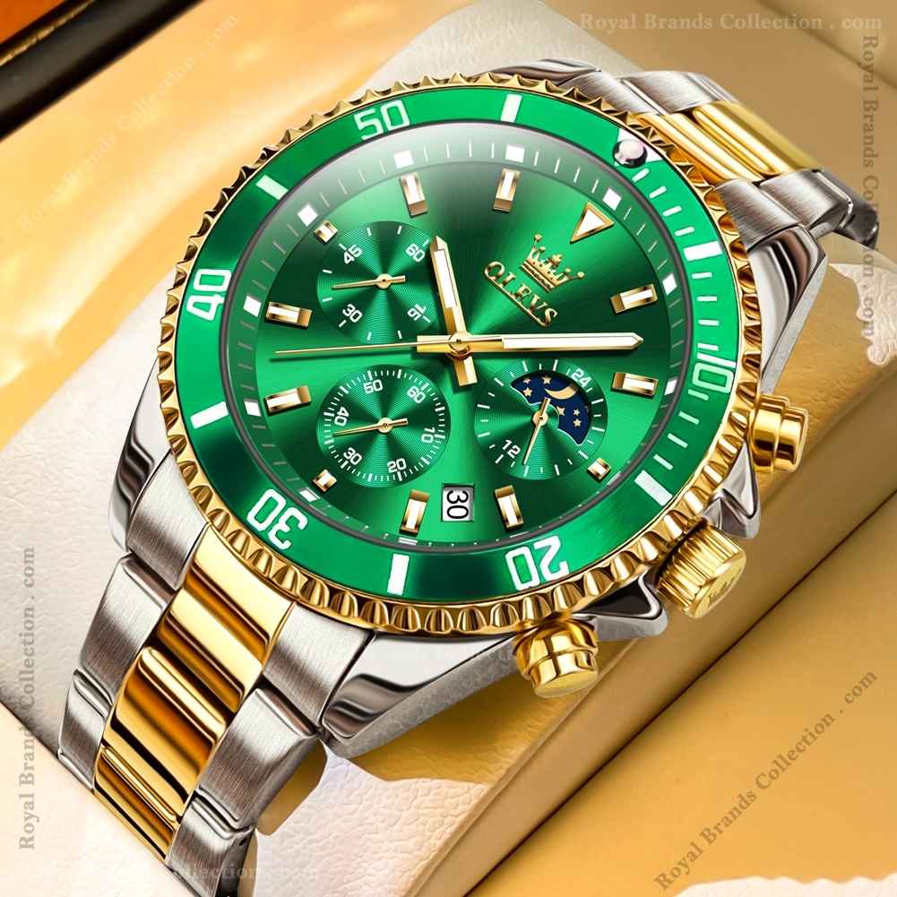 olevs costly silver and gold color watch for men – ol2870m-7 Olevs Costly Silver And Gold Color Watch For Men - OL2870M-7