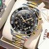olevs luxury silver and gold color watch for men – ol2926m-3