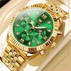 olevs costly gold color watch for men – ol2932m-3