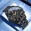 olevs stylish black color watch for men – ol3653m-1