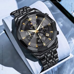 olevs classy black color watch for men – ol3673m-2