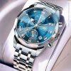 olevs luxurious silver color watch for men – ol3675m-6