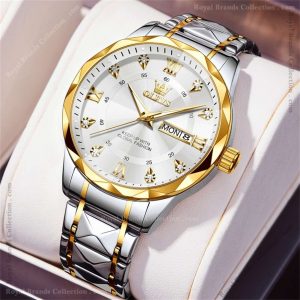 olevs fancy silver and gold color watch for men – ol5609m-5 olevs fancy silver and gold color watch for men – ol5609m-5