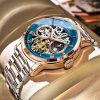 olevs antique silver and rose gold color watch for men – ol6670m-8