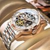 olevs royal silver and rose gold color watch for men – ol6670m-9