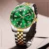 olevs luxury silver and gold color watch for men – ol9809m-3
