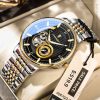 poedagar luxury silver and gold color watch for men – pd1416g-b