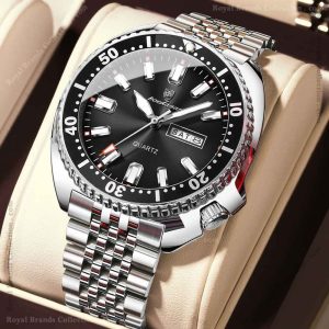 poedagar luxurious silver color watch for men – pd682g-b poedagar luxurious silver color watch for men – pd682g-b