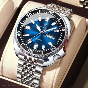 poedagar new fashion stylish silver color watch for men – pd682g-c