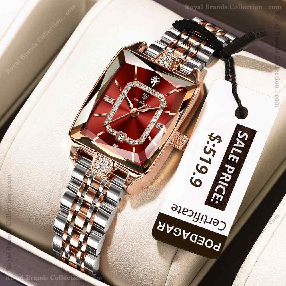 poedagar special silver and rose gold color watch for women – pd785l-c Poedagar Special Silver And Rose Gold Color Watch For Women - PD785L-C